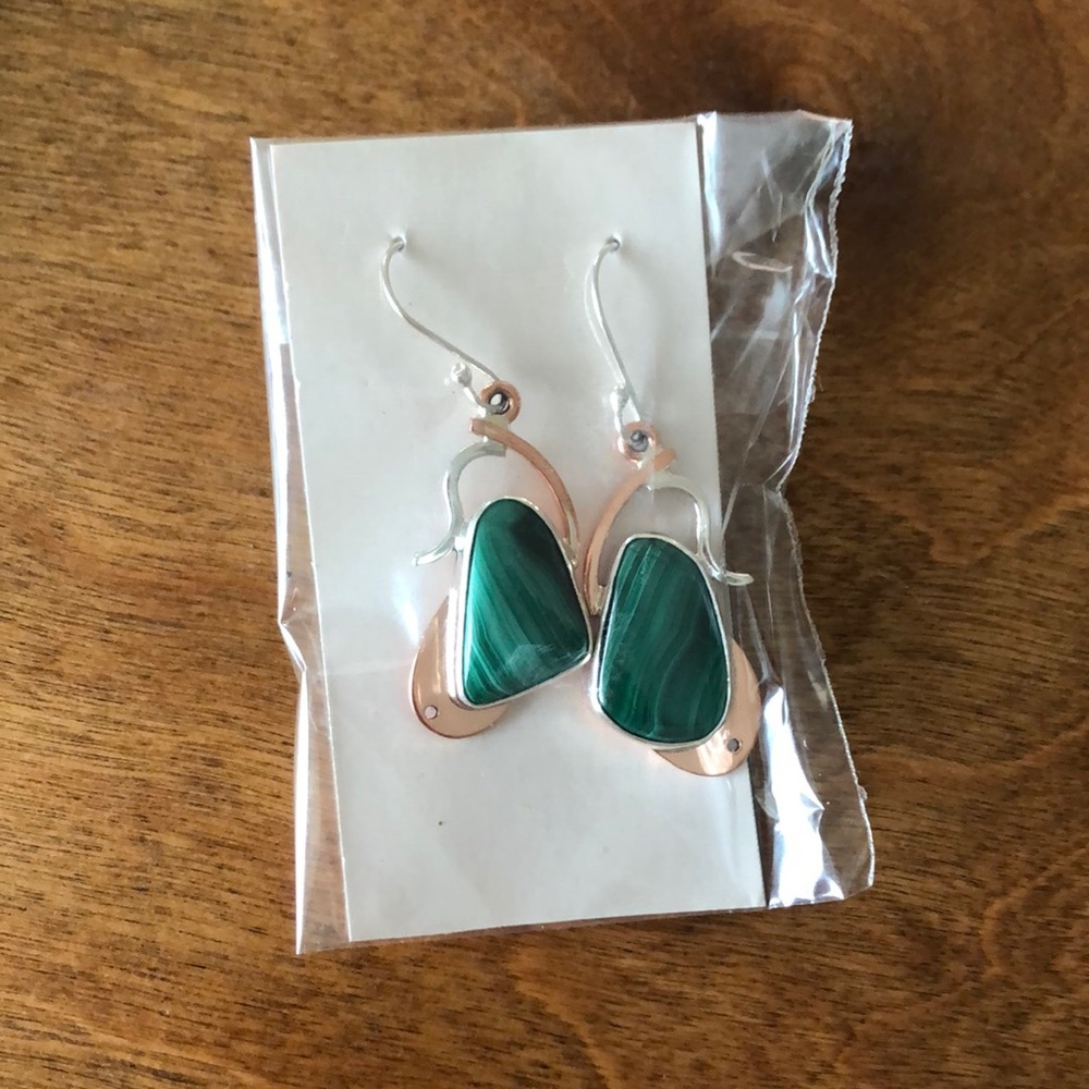 lapidario barrera earrings Mexico Southwest Modernist Turquoise NEW